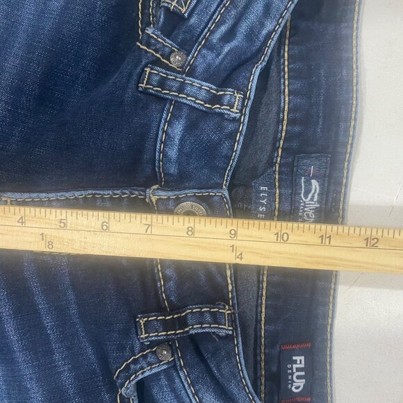 Silver Jeans Co. Elyse Bootcut Jeans Womens W28 L33 Dark Wash Fluid Denim Stretc - Picture 11 of 14
